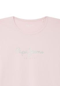 Футболка с принтом HANA GLITTER DELETE Pepe Jeans, светло-розовый