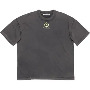 Футболка из органического хлопка с принтом логотипа Acne Studios, серый