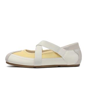 ZHR Туфли Мэри Джейн женские бежевые/бежево-желтые/бежево-серебристые