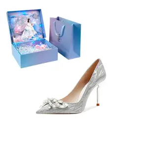 Женские туфли на тонком каблуке и высоком каблуке WUGUNIANG, Silver