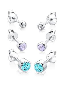 Elli Серьги из серебра 925 пробы, разноцветные