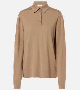 Свитер-поло из шерстяного джерси Ipanelli The Row, кэмел