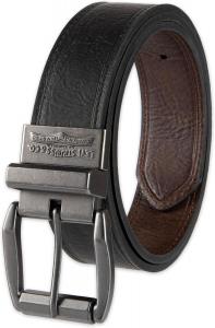 Мужской двусторонний ремень Levi's 2-в-1 - повседневный джинсовый стиль (стандартные размеры, а также размеры для больших и высоких женщин), Black/Brown Laminate