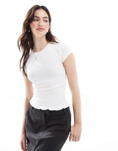 Топ Cotton On pia с короткими рукавами и сборками, белый цвет Cotton On