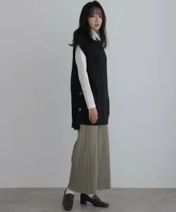 Женский жилет с боковыми пуговицами, элегантный сшитый топ, трикотажное изделие без рукавов Pourvous, цвет Black