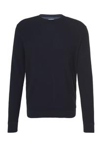 Пуловер, круглый вырез, ребристые манжеты, мужской TOM TAILOR, цвет Knitted Nav