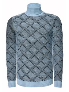 Водолазка из толстой пряжи в клетку светло-голубого цвета Rusty Neal