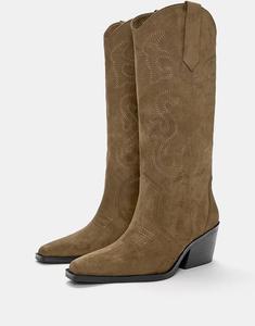 Ковбойские сапоги Pull&Bear коричневого цвета