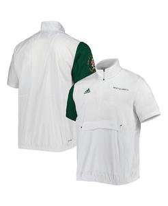 Мужская белая куртка Miami Hurricanes M STM AEROREADY с молнией до половины adidas