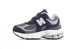 New Balance 2002 Hook & Loop износостойкие низкие детские ботинки blue silver для малышей
