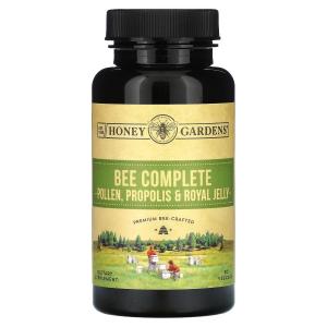 Honey Gardens Bee Полная пыльца, прополис и маточное молочко, 90 растительных капсул