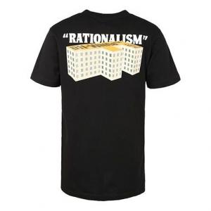 Футболка alphabet pattern printing round neck short sleeve black Off-White, черный