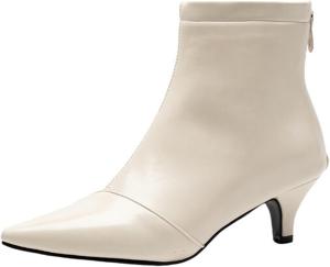 Женские ботильоны DEERBUNNY с острым носком и низким каблуком-стойкой, короткие ботинки, Beige