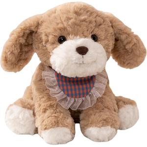 Милый щенок в слюнявчике мягкая и очаровательная кукла плюшевая кукла высота 25см Love of wormwood, коричневый