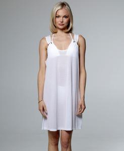 Женское платье-накидка без рукавов с кольцом на бретельке J Valdi, White