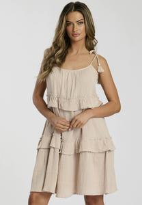 Повседневное платье TIE SHOULDER BEAD DETAIL South Beach, серо-коричневый