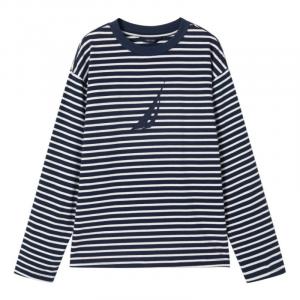 Длинная футболка с длинным рукавом и круглым вырезом для подростков NAUTICA, синий