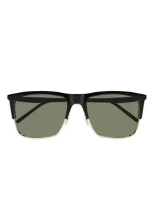 Солнцезащитные очки в квадратной оправе Saint Laurent Eyewear, черный