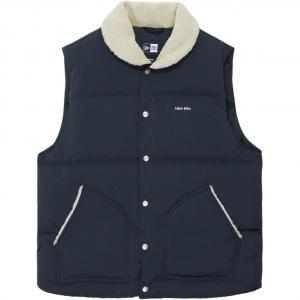 New Era Пуховый жилет унисекс, темно-синий, с отворотами, утолщенный, другие цвета