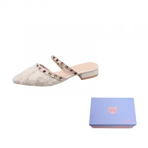 Xingdiman Женские тапочки с закрытым носком на резиновой подошве без дополнительных функций бежевые, цвет Beige