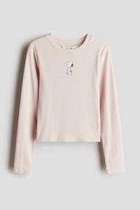 Рубашка из джерси с мотивным принтом H&M, розовый