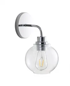 Одноламповый светодиодный светильник Sandrine для туалетного столика в деревенском стиле Jonathan Y, silver