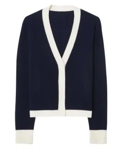 Кардиган в стиле колор-блок, синий и белый Cloeys, синий
