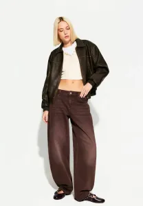 Куртка из искусственной кожи Bershka, Dark Brown