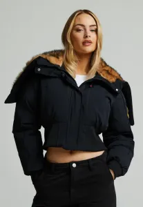Куртка-Бомбер ossani с разрезным капюшоном, укороченная, зимняя. Zavetti Canada, Jet Black