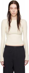 Футболка KIM Off-White Cotton Rib с длинными рукавами SKIMS