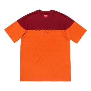 Футболка fw18 split logo ss top orange tee Supreme, оранжевый