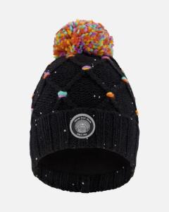 Вязаная шапочка с помпоном для девочки, черная с разноцветными пайетками - для малышей/детей Deux par Deux, Black and multicolor