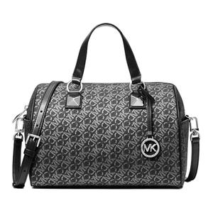 Сумка через плечо Grayson из прорезиненной ткани, средний размер, женская, черная MICHAEL KORS