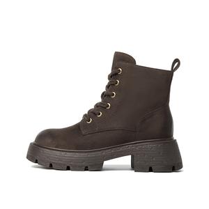 JOSINY Короткие ботинки Мартин 5 см женские коричневые без подкладки, цвет Brown (Unlined)