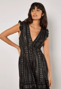 Длинное платье с вышивкой Apricot, Black