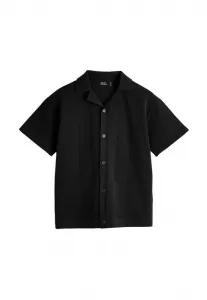 Рубашка стандартного кроя с отложным воротником Next, Black