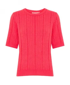 Вязаный свитер с геранью Ichi, красный