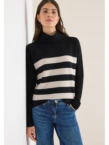 Cecil Кремово-черный свитер с высоким воротником