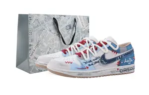 Jordan Air 1 Drippy American Boy низкие кожаные винтажные баскетбольные кроссовки унисекс blue