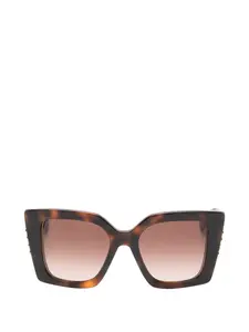 Солнцезащитные очки квадратной формы с логотипом Gucci, коричневый