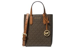 MICHAEL KORS Полиуретановая женская наплечная сумка кросс-боди миниатюрная коричневая с ореховым оттенком