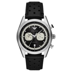 Хронограф на черной кожаной основе EMPORIO ARMANI