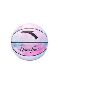 ANTA Баскетбольный мяч PU Cuba с тай-даем в сине-розовых тонах, размер 7, для уличных тренировок и соревнований, унисекс