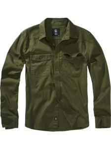 Зеленая фланелевая рубашка с длинным рукавом Brandit