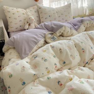 AVIVI Комплект постельного белья, 4 предмета, простыня, пододеяльник 200x230 см, цвет/тип Rabbit Assembly