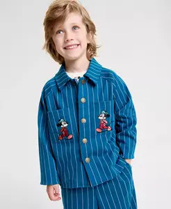 Мальчиковая рубашка-куртка с пинстрипом Микки Маус, размеры 2T-7 Disney | Macy'S