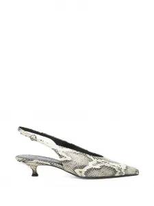 Туфли-лодочки с ремешком на пятке и змеиным принтом Camila Aeyde, бежевый