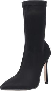 Женские ботильоны Uniquelly с высокими каблуками-стилетами, эластичные, на щиколотку, с заостренным носком, без застежки, сексуальные модные зимние обувь, Black