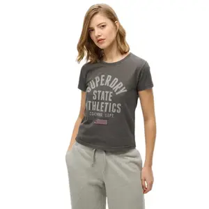 Футболка с коротким рукавом Superdry Ath Graphic Fitted, серый