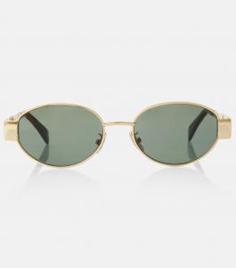Триумф Metal 01 овальные солнцезащитные очки Celine Eyewear, золотой
